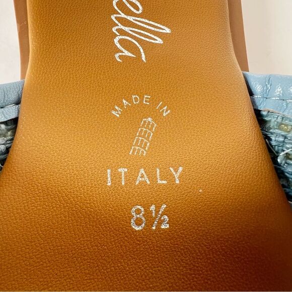 Toscanella Italian Sky Blue Embellished Boho Comfort Slide Sandals SZ 8.5 - Picture 11 of 13